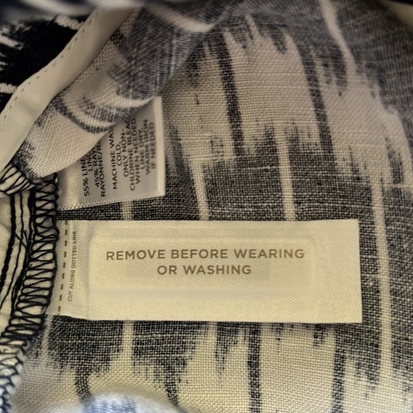 Loft Petites Blue/White Stripe Patterned Mini Pencil Skirt, Size 0P, Linen Blend - Picture 9 of 10